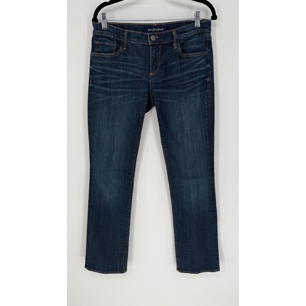 DRIFTWOOD LOW RISE BOOT CUT JEANS SIZE 28 DARK WASH CASUAL DENIM